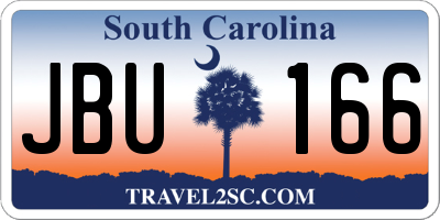 SC license plate JBU166