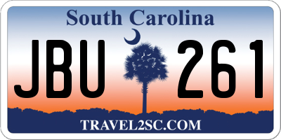 SC license plate JBU261