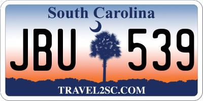 SC license plate JBU539
