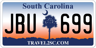 SC license plate JBU699