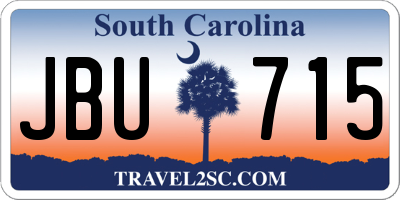 SC license plate JBU715