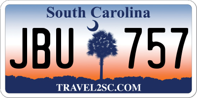 SC license plate JBU757