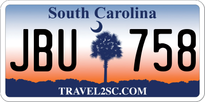 SC license plate JBU758