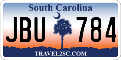 SC license plate JBU784