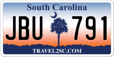 SC license plate JBU791