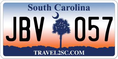 SC license plate JBV057