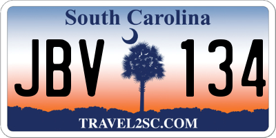 SC license plate JBV134