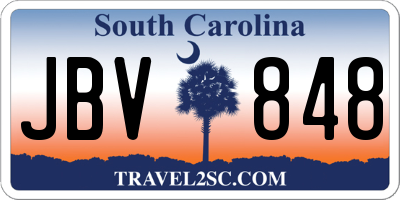 SC license plate JBV848