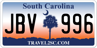SC license plate JBV996