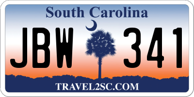 SC license plate JBW341