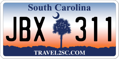 SC license plate JBX311