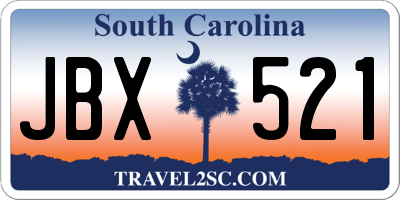 SC license plate JBX521