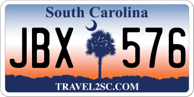 SC license plate JBX576