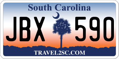 SC license plate JBX590