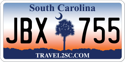 SC license plate JBX755