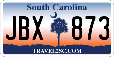 SC license plate JBX873