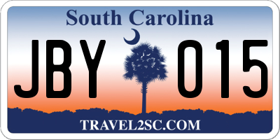 SC license plate JBY015
