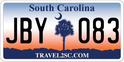 SC license plate JBY083