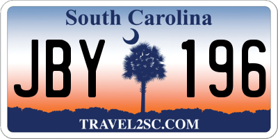 SC license plate JBY196