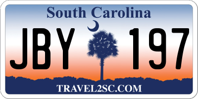 SC license plate JBY197