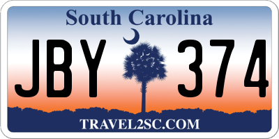SC license plate JBY374