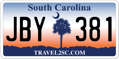 SC license plate JBY381