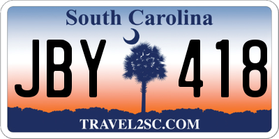 SC license plate JBY418