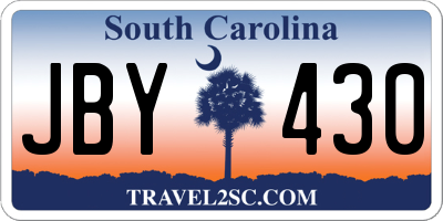 SC license plate JBY430