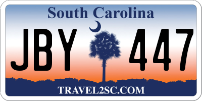 SC license plate JBY447