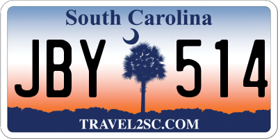 SC license plate JBY514