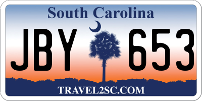 SC license plate JBY653