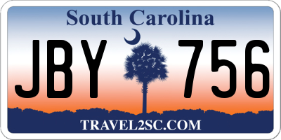 SC license plate JBY756