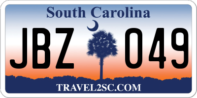 SC license plate JBZ049