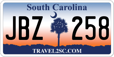 SC license plate JBZ258