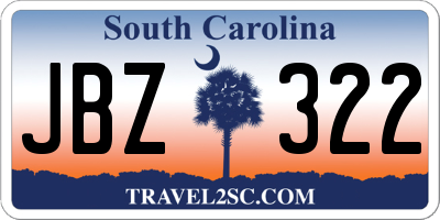 SC license plate JBZ322