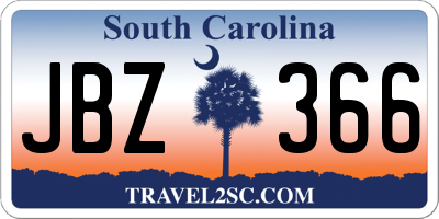 SC license plate JBZ366