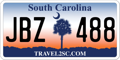 SC license plate JBZ488