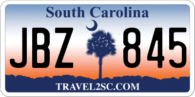 SC license plate JBZ845