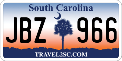 SC license plate JBZ966