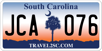 SC license plate JCA076