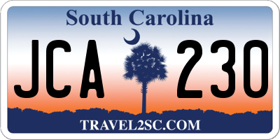 SC license plate JCA230