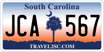SC license plate JCA567