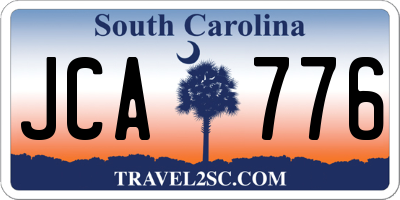 SC license plate JCA776