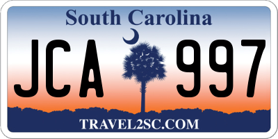 SC license plate JCA997