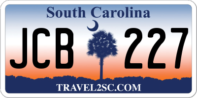 SC license plate JCB227