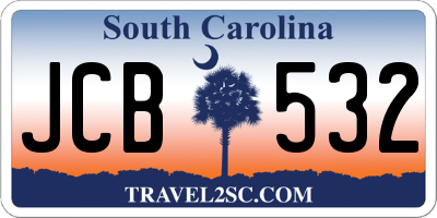 SC license plate JCB532