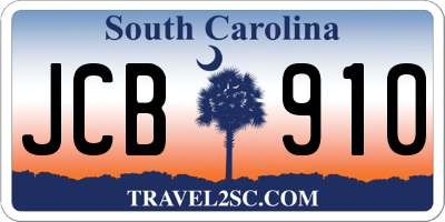 SC license plate JCB910