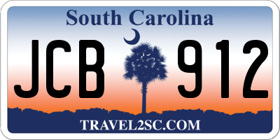 SC license plate JCB912