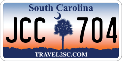 SC license plate JCC704
