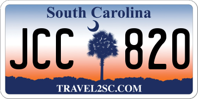 SC license plate JCC820